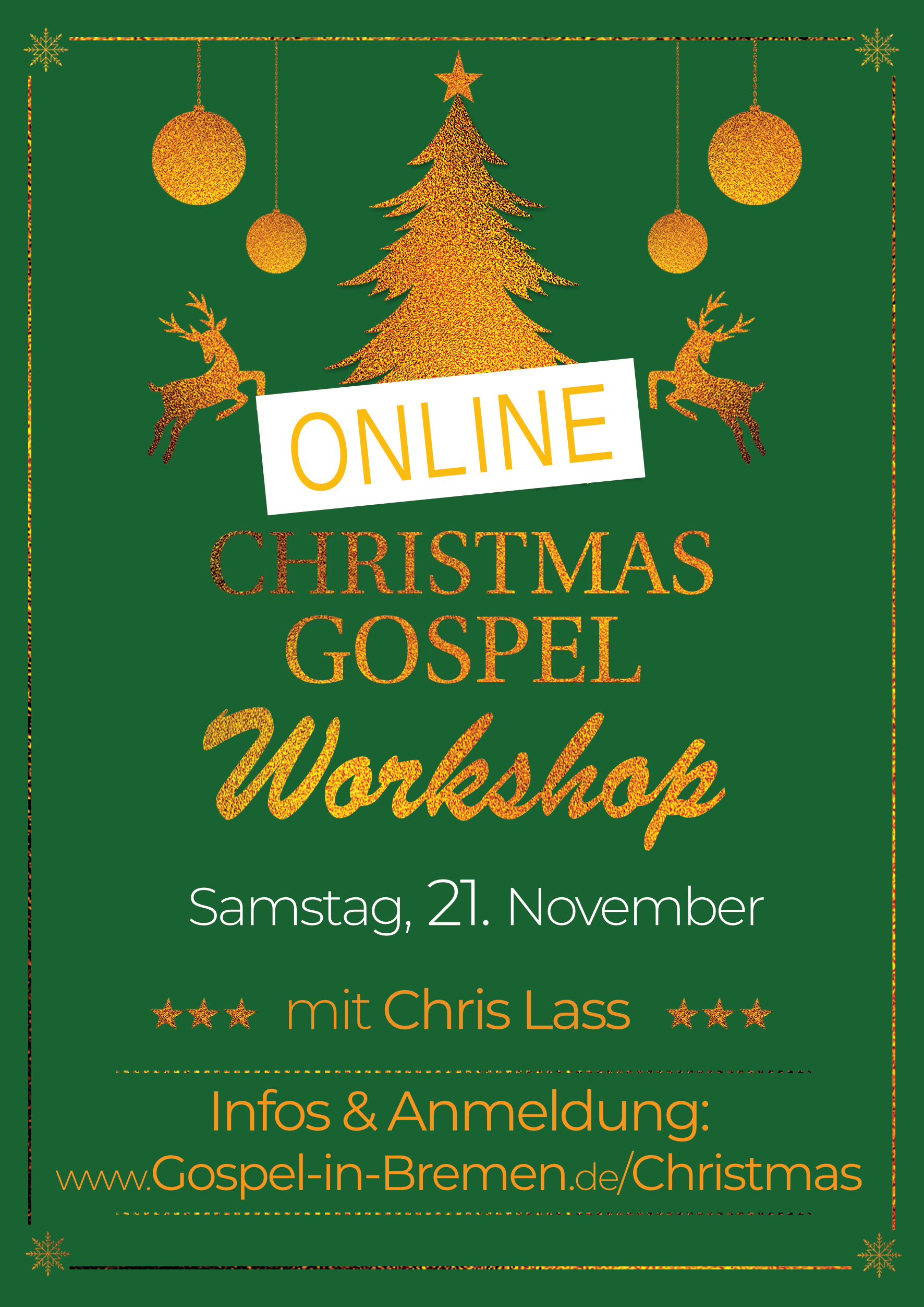 4. Online Christmas Gospel Workshop mit Chris Lass - 21. November